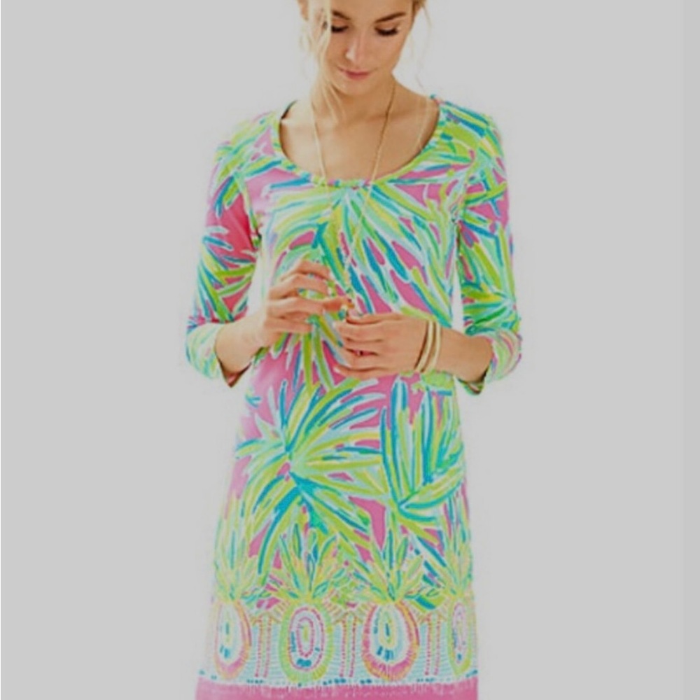 Lilly Pulitzer Beacon Dress Tiki Pink Royal Lime